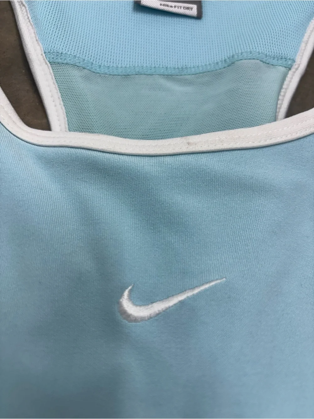 Vintage Nike Fit Dry Middle Swoosh Sky Blue Tennis Golf Dress Womens Small - Picture 3 of 8